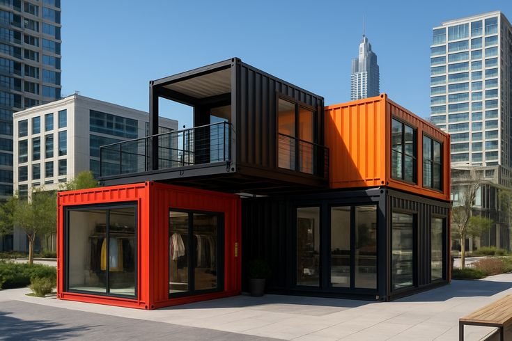 Maison container moderne empilée